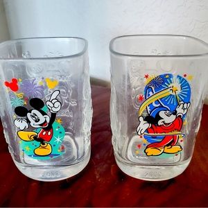 Vintage Walt Disney World McDonalds Mickey Mouse Drinking Glasses 2000 Set of 2